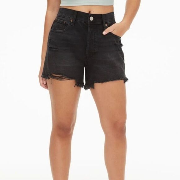 Aeropostale Pants - Aeropostale 90s High-Rise Cut-off Black Wash Shorts Size 00